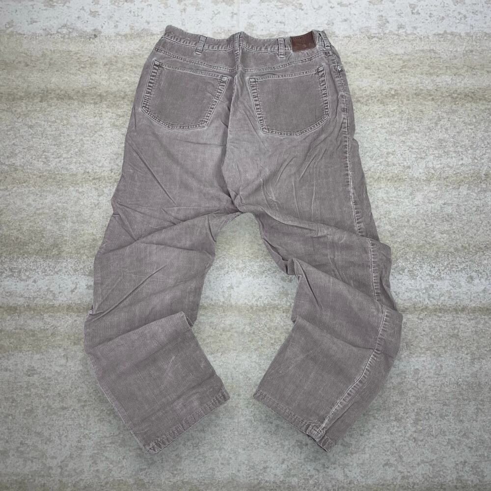 Vintage Y2K Lands End Corduroy Pants 34x32 Regular Straight Leg Fit Tan Cotton